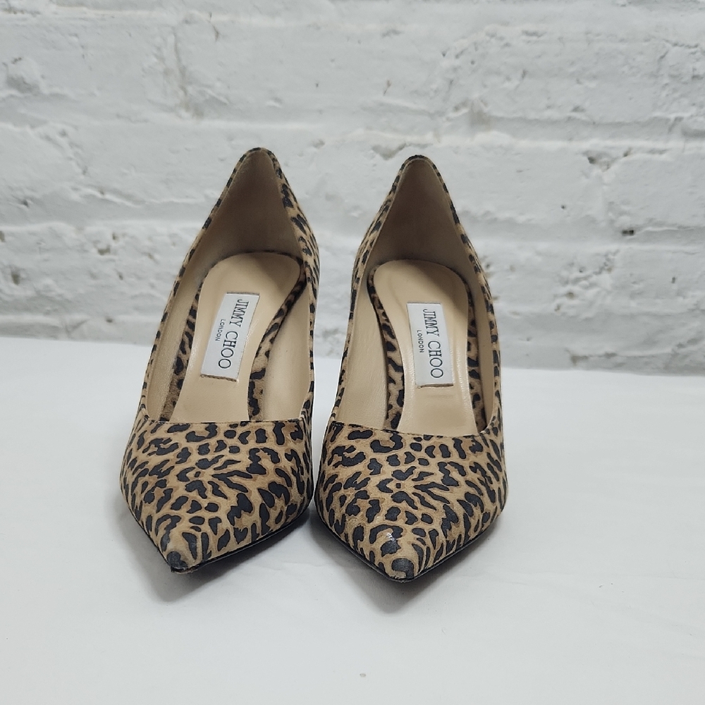 Jimmy Choo Tan Leopard Print Heels